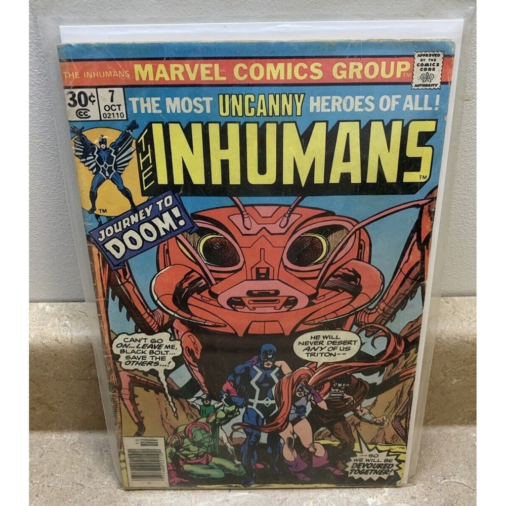 Vintage 76' Marvel The Inhumans 'Journey To Doom!" No. 7 Comic Book
